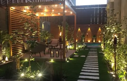 تصميم حديقة صغيرة بالرياض